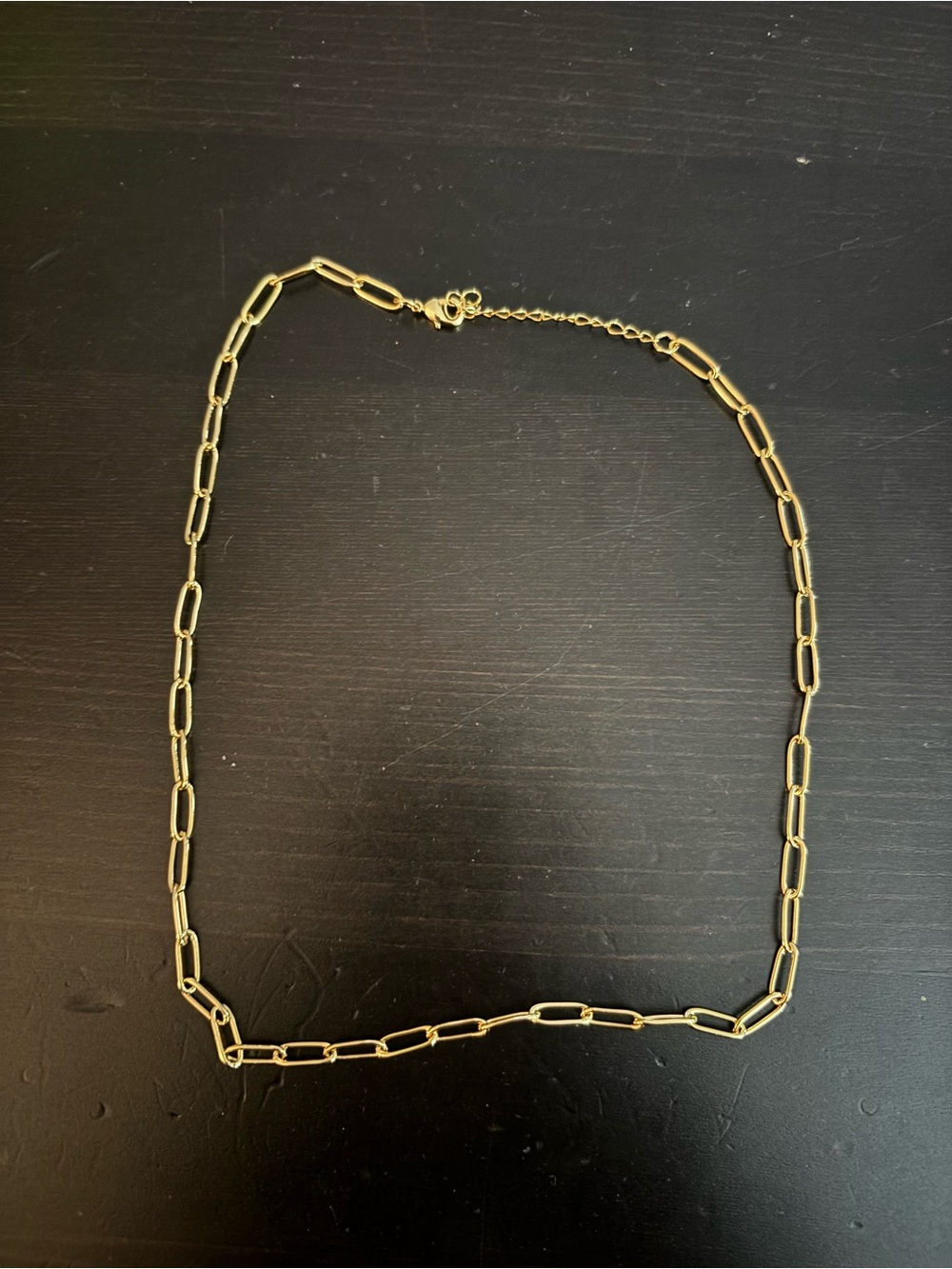 Gold Paperclip Chain Necklace - Women's Minimalist Jewelry